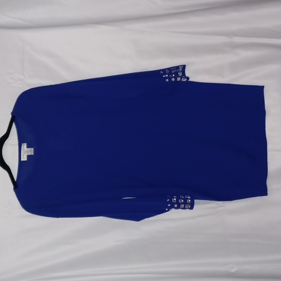 NWT EVAN PICONE wool blend sweater Midi Dress with gem embellishments. M. NWT - Picture 1 of 5